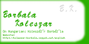 borbala koleszar business card